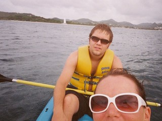 frame - Kari attempting to take a picture of us in the kayak