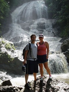 frame - Kari and I with the cascading waterfall