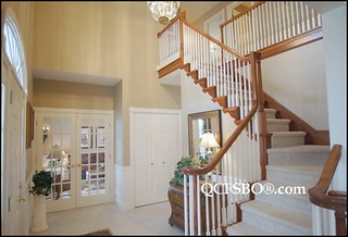 The entryway, staircase my dad built