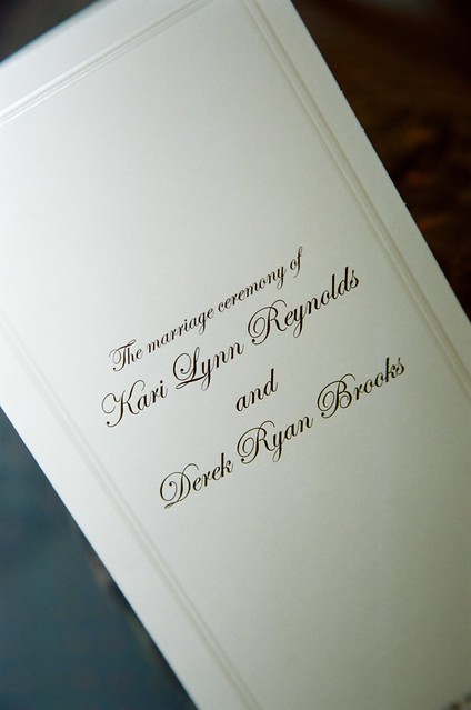 The marriage ceremony of Kari and Derek