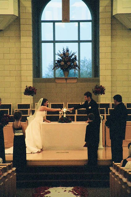 Lighting the unity candle