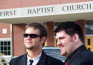 Wedding - Kevi and I in front of the church