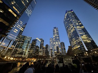 Chicago river at dusk