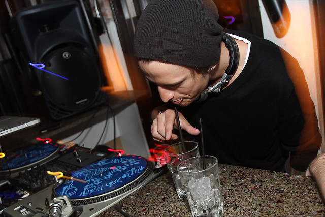 Drinking water, while playing the "SHOTS" song...