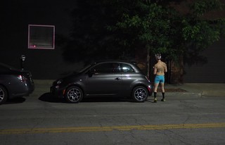 This dude in his underwear is just gonna get something out of his trunk