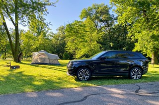 Covid-19 - The storms have passed and the campsite is set up. Beautiful weather. Beers open.