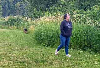 Covid-19 - Kari pretending to ignore Garth. He doesn't care.