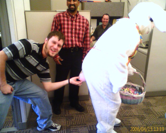 The easter bunny at pioneer