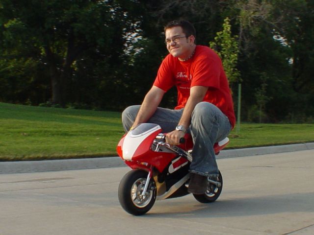 Zach on the pocket bike