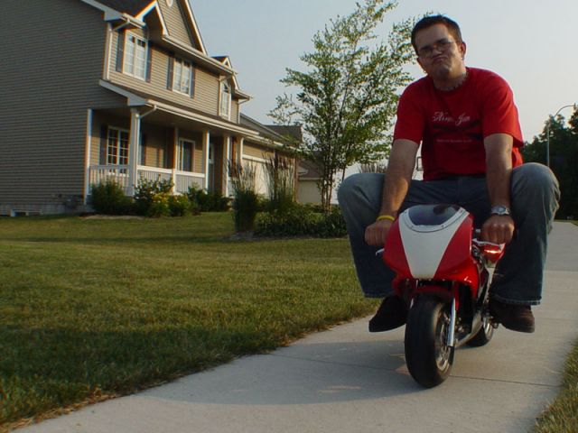 Zach on the pocket bike