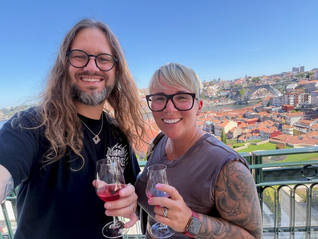 Handed a glass of Rosé port at check-in