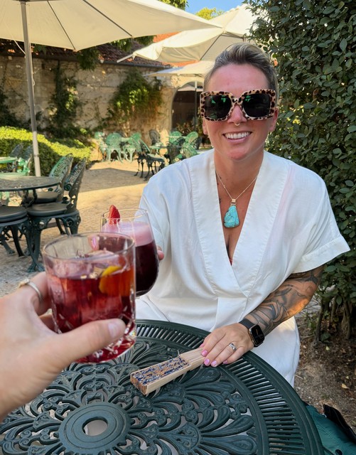 Trying a port cocktail at Taylor's