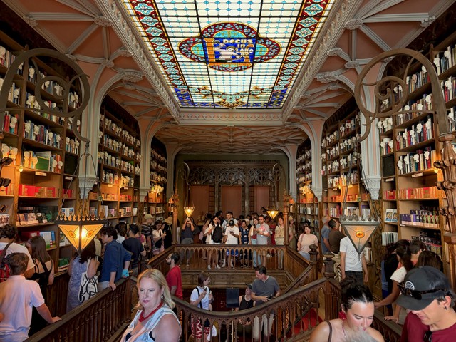 Upstairs at Livraria Lello