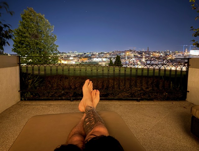 Enjoying the cool night before bed