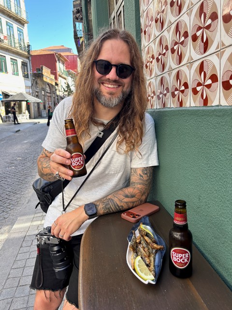 Kicking things off with some Sardines and the local beer: Super Bock
