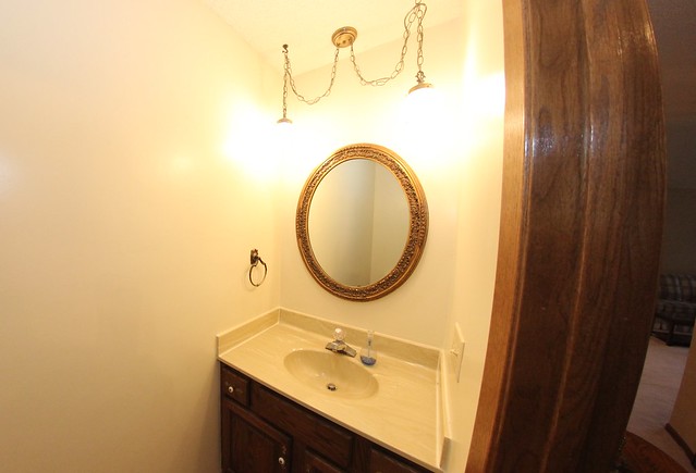 Before: The powder room vanity