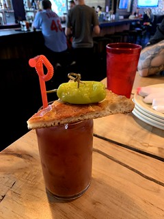 pizza - Kari's brunch bloody came with a slice of pizza