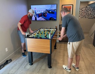 It wouldn't be brunch without some foosball