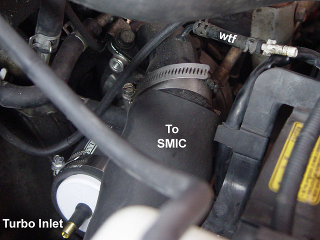 Serious boost leak in that hose on the upper right, haha