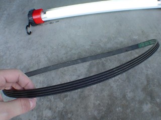 The belt: it's not broken, but it's definitely cracking and old