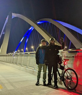 Biking - Hangin on the new I74 bridge with Kelly