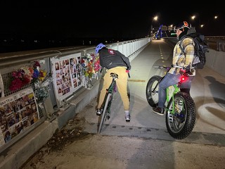 Biking - About to bike over the new 74 bridge and came across this tragedy