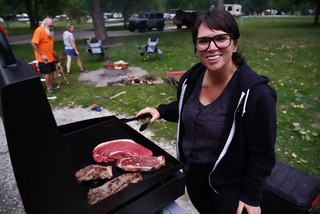 Cookin up some steaks on the blackstone