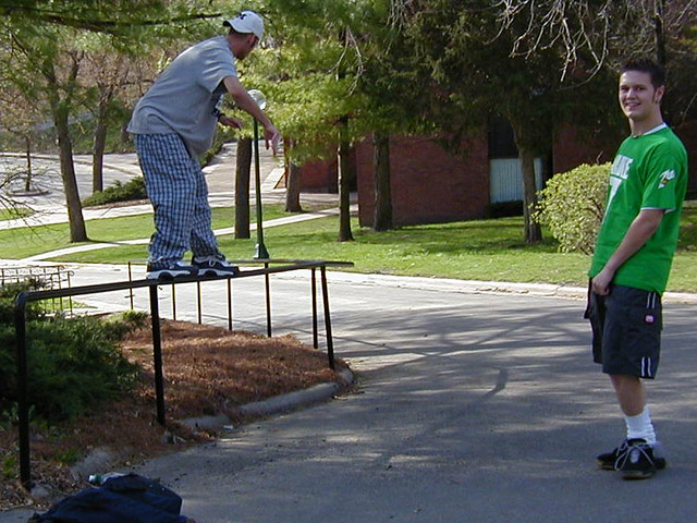 Reiter hitting the health center rail