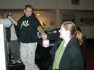 Kevi and Lisa doing a Raffle