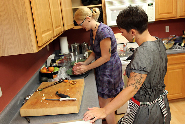 Working on the Raspberry Ganache Cake