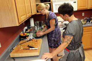 Working on the Raspberry Ganache Cake