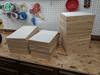 Sides cut to make a bunch of 12x12" and 12x18" boxes