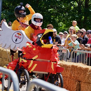 This cyhawk kart was made out of 2 bicycles strapped together into a cart.