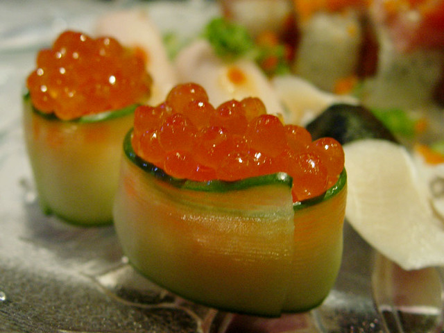 Cucumber Wrapped Salmon Roe