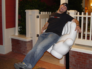 Sitting in Mickey Hands