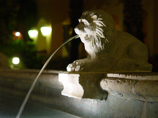 Lion fountain at the resort