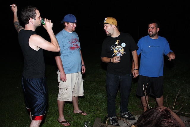 Hanging out by the unlit fire