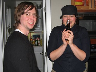 Cedric and Maggie sniffing my La Fin Du Monde