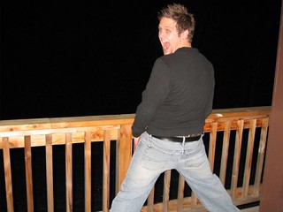 Peeing off Rico's deck