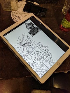 Art - Train tattoo sketch