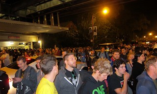 CTA - Riot Festers crowdin the California Pink Line stop