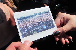The girl next to me caught one of DJ Klever's polaroids