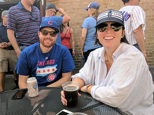 Havin a pre-game beer at Murphy's Bleachers