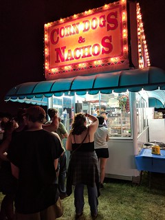 We watched the entire Wu-Tang set from this corndog line