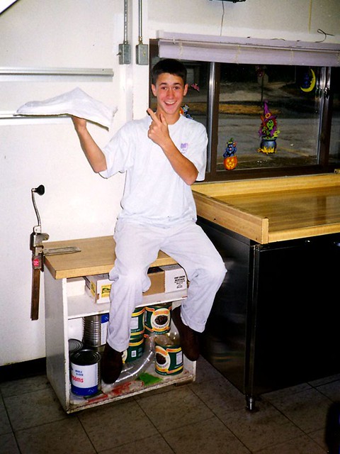 Spinning a Towel and Sitting on the Mushroom Table