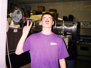 Riverbend Pizza - He has 2 nicknames: noz and peepers