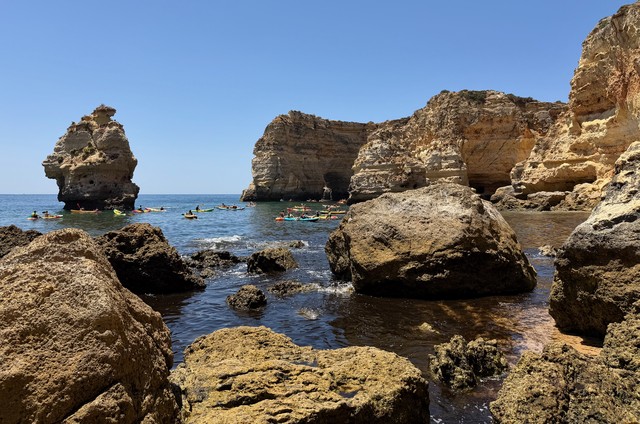 Boulders, cliffs, and caves of praia da Marinha