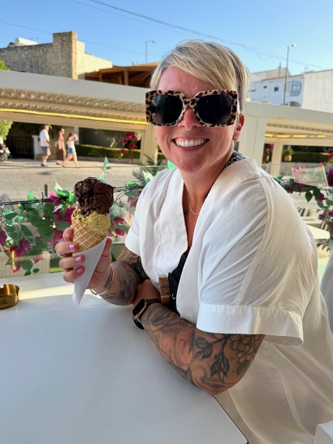 Gelato for dessert