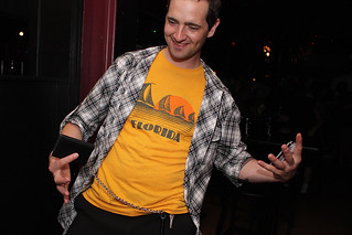 Mitch couldn't get in with his cutoff sleeves, so I had to let him borrow mine