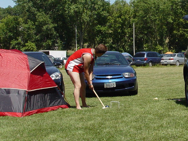 Playing croquet in my dipey